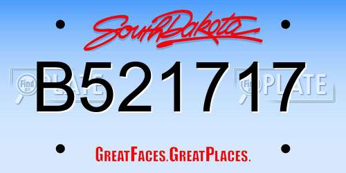 B521717 South Dakota License Plate