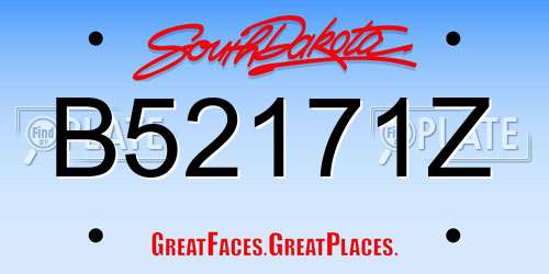 B52171Z South Dakota License Plate