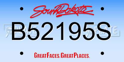 B52195S South Dakota License Plate