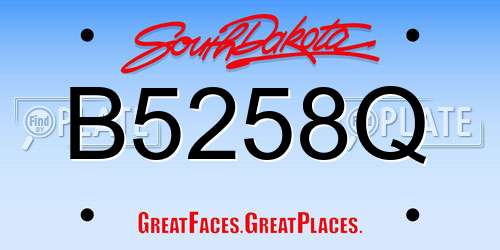 B5258Q South Dakota License Plate