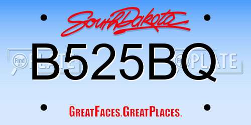 B525BQ South Dakota License Plate