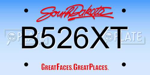 B526XT South Dakota License Plate