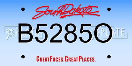 B5285O South Dakota License Plate