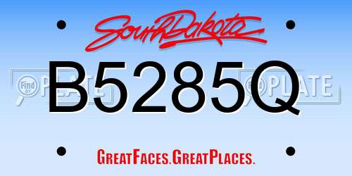 B5285Q South Dakota License Plate