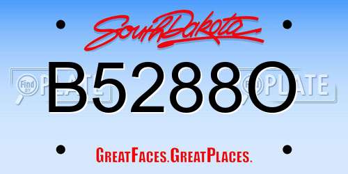 B5288O South Dakota License Plate