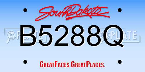 B5288Q South Dakota License Plate