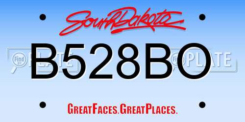 B528BO South Dakota License Plate