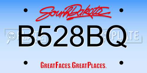B528BQ South Dakota License Plate