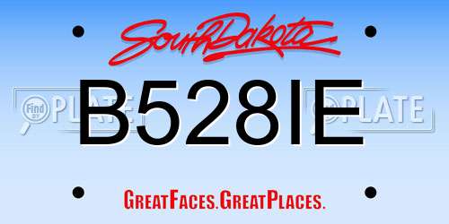 B528IE South Dakota License Plate