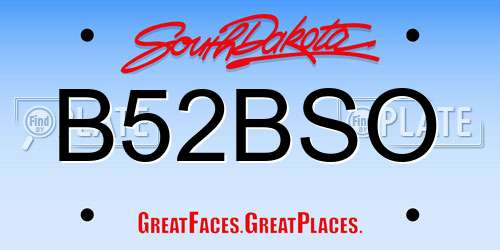 B52BSO South Dakota License Plate
