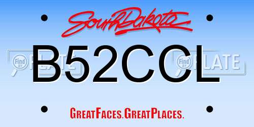 B52CCL South Dakota License Plate