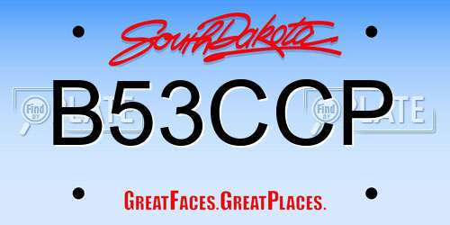 B53CCP South Dakota License Plate