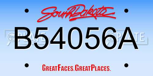 B54056A South Dakota License Plate