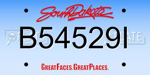 B54529I South Dakota License Plate