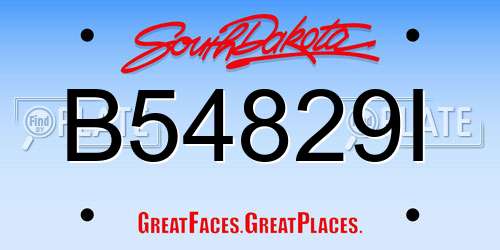 B54829I South Dakota License Plate