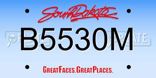 B5530M South Dakota License Plate