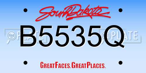 B5535Q South Dakota License Plate