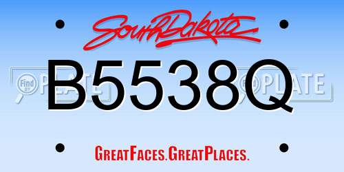 B5538Q South Dakota License Plate