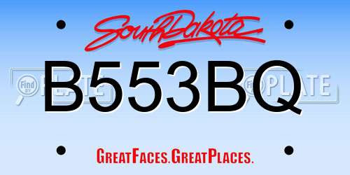 B553BQ South Dakota License Plate