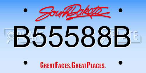 B55588B South Dakota License Plate