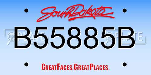 B55885B South Dakota License Plate
