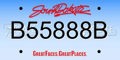 B55888B South Dakota License Plate