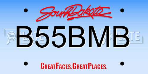 B55BMB South Dakota License Plate