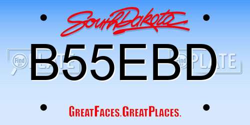 B55EBD South Dakota License Plate
