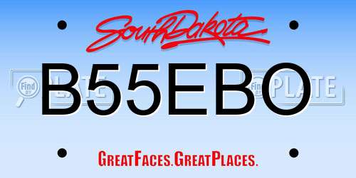 B55EBO South Dakota License Plate