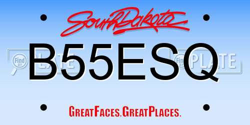 B55ESQ South Dakota License Plate