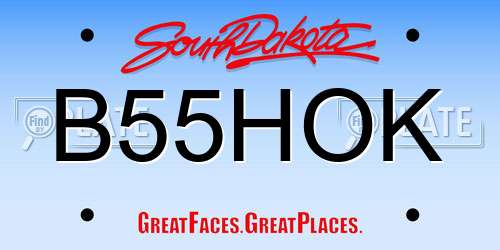 B55HOK South Dakota License Plate