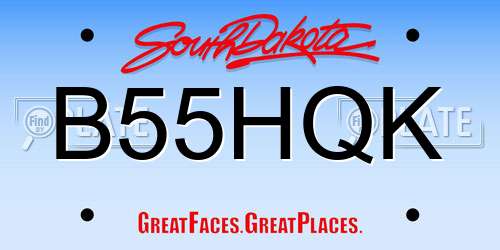 B55HQK South Dakota License Plate
