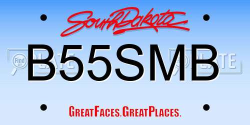 B55SMB South Dakota License Plate