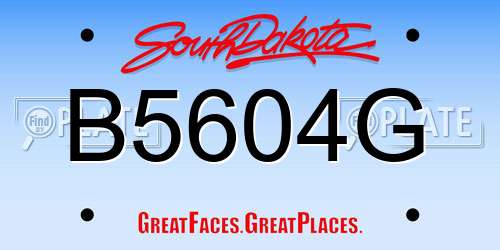 B5604G South Dakota License Plate