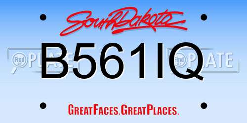B561IQ South Dakota License Plate