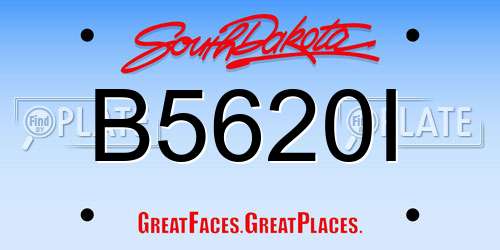 B5620I South Dakota License Plate