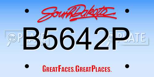 B5642P South Dakota License Plate