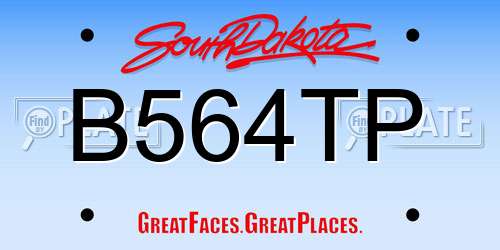 B564TP South Dakota License Plate