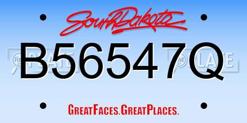 B56547Q South Dakota License Plate