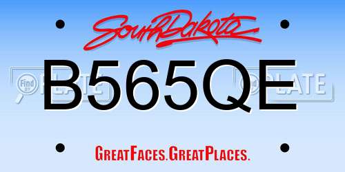 B565QE South Dakota License Plate