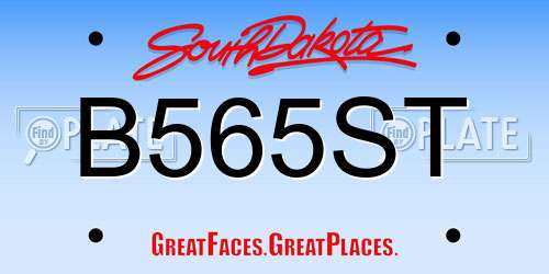 B565ST South Dakota License Plate