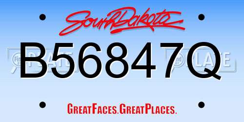 B56847Q South Dakota License Plate