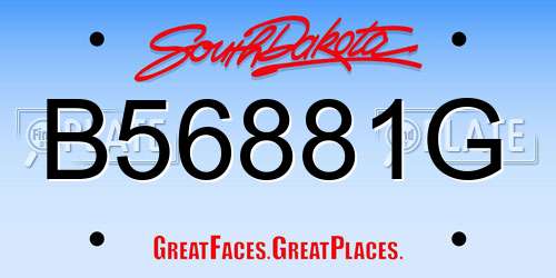 B56881G South Dakota License Plate