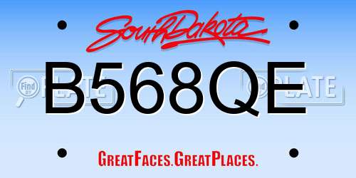 B568QE South Dakota License Plate