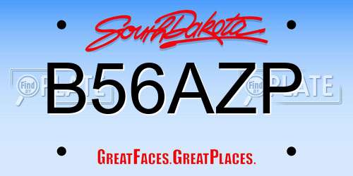 B56AZP South Dakota License Plate