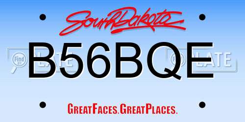 B56BQE South Dakota License Plate