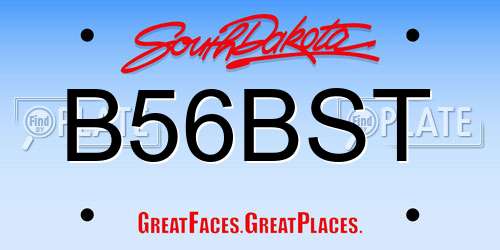 B56BST South Dakota License Plate