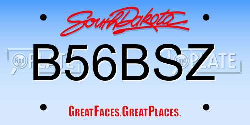 B56BSZ South Dakota License Plate