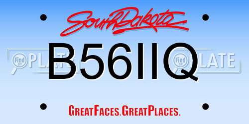 B56IIQ South Dakota License Plate