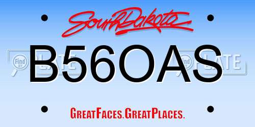 B56OAS South Dakota License Plate